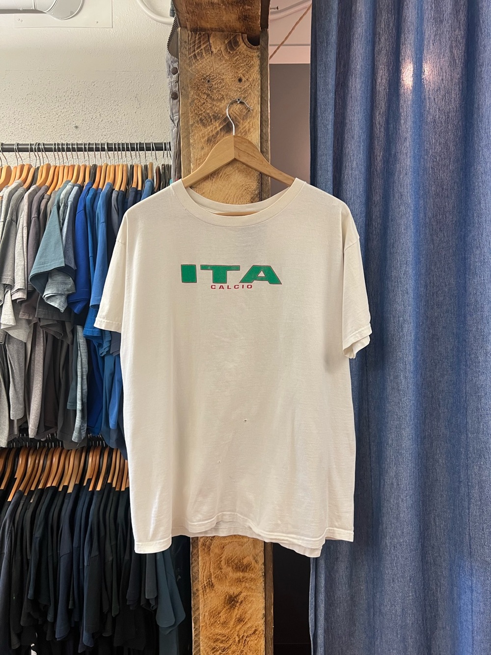 Vintage ITA Calcio White Graphic Tee